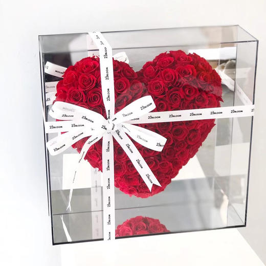情人节永生花生日礼物【80朵红玫瑰镜面之心】玫瑰花礼盒玫瑰花礼花送女生朋友花店送货上门 商品图4