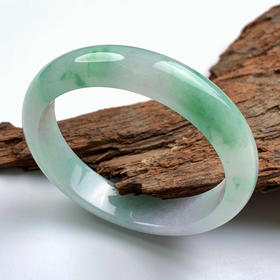 派瑞翡翠 翡翠手镯 糯种 飘绿花