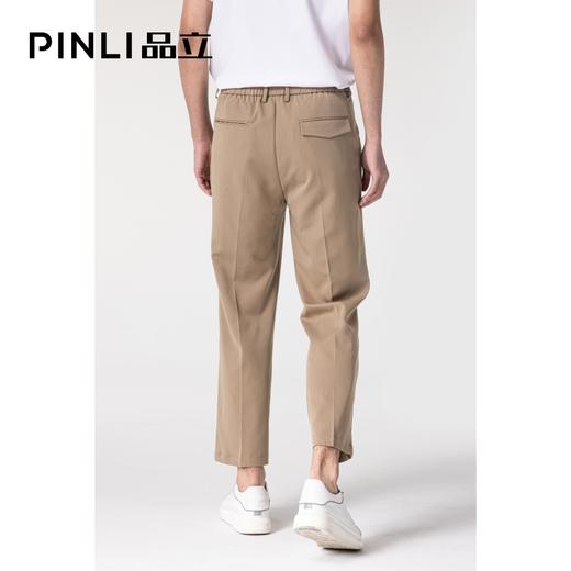 PINLI品立春季新款男装纯色抗皱直筒休闲男士长裤B211117127 商品图2