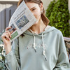 欧芮儿连帽抽绳卫衣女2021春新款空气棉绣花气质休闲优雅减龄上衣 商品缩略图1