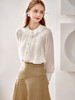 欧芮儿白色雪纺衬衫女春季新款重工蕾丝拼接系带领口简约气质衬衣 商品缩略图0