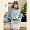 欧芮儿连帽抽绳卫衣女2021春新款空气棉绣花气质休闲优雅减龄上衣 商品缩略图2