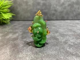 【御珠宫坊】金镶碧玉荷花吊坠