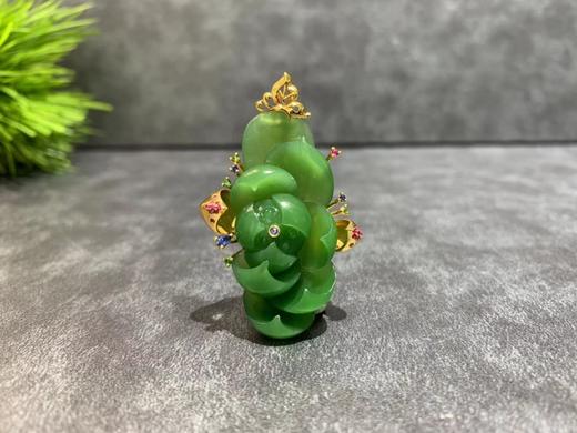 【御珠宫坊】金镶碧玉荷花吊坠 商品图0