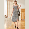欧芮儿吊带连衣裙女春季新款黑白复古斑马纹收腰显瘦时尚性感裙子 商品缩略图1