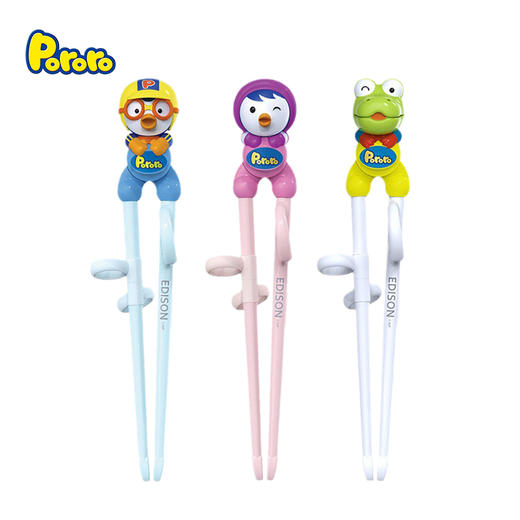 韩国Pororo啵乐乐 儿童（右手）立体学习筷 商品图0