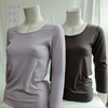 16897女式大圆领八分袖莫代尔打底上衣（特价二枚组） 商品缩略图0