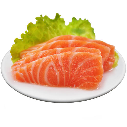 【买就送鱼边角一份，买2份再减10元】   当天现切 冰鲜三文鱼 刺身 ！默认整段，切片备注 商品图1