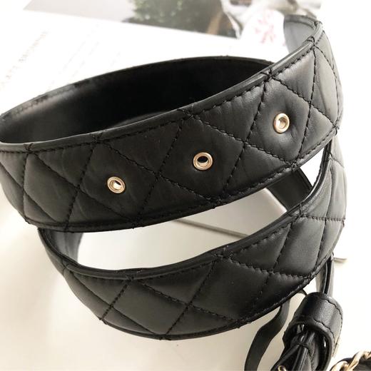 chanel香奈儿黑金菱格方框皮带