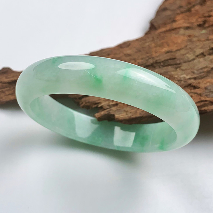 派瑞翡翠 翡翠手镯 糯种 飘绿花