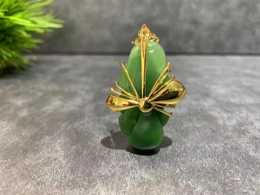 【御珠宫坊】金镶碧玉荷花吊坠 商品图1