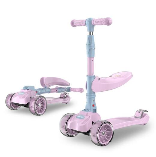 【儿童玩具】*可折叠三合一可坐scooter溜溜童车 商品图1