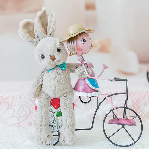 伽百利毛绒玩具/查德灰色短耳兔/24CM/W898礼物公仔陪伴玩偶 商品图0