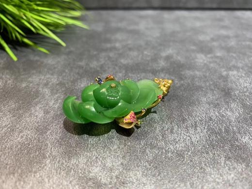 【御珠宫坊】金镶碧玉荷花吊坠 商品图3
