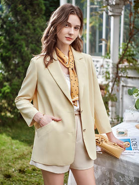 欧芮儿西装短外套女春季新款气质优雅修身通勤时髦减龄职场风上衣