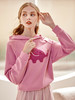 欧芮儿粉色卫衣女潮连帽2021新款春季刺绣宽松长袖小个子显瘦上衣 商品缩略图4