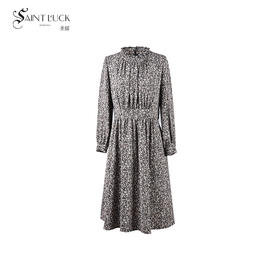 SAINT L’UCK/圣媛女装  优雅X形印花连衣裙SA320L10