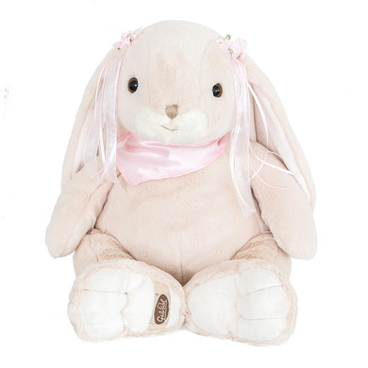 伽百利毛绒玩具/大露比大肉粉色丝带兔/55CM/W990礼物公仔陪伴玩偶 商品图0
