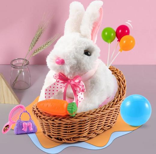 【儿童玩具】仿真电动会走可爱玩偶小白兔宠物公仔女孩礼物 商品图1