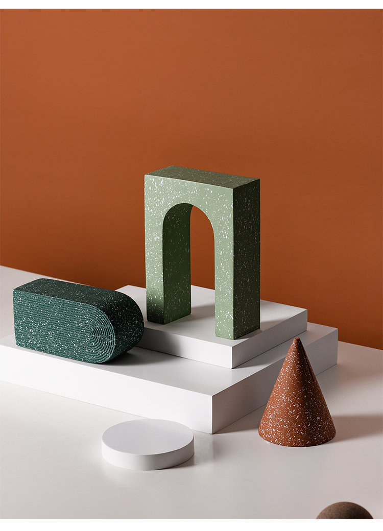 others 印度进口 现代简约彩色锥形拱形几何书房书柜创意装饰摆件