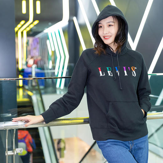 Levis李维斯 女士黑色加绒连帽套头卫衣359460247 商品图1