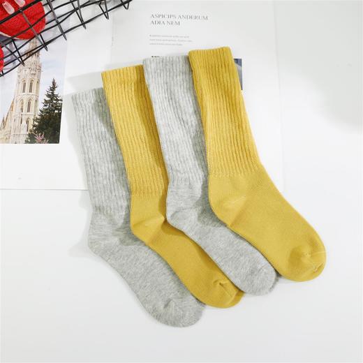 【19元6双】5-7岁丨儿童长筒堆堆袜纯色冬季袜子中童袜子精梳棉袜【2023201】 商品图1
