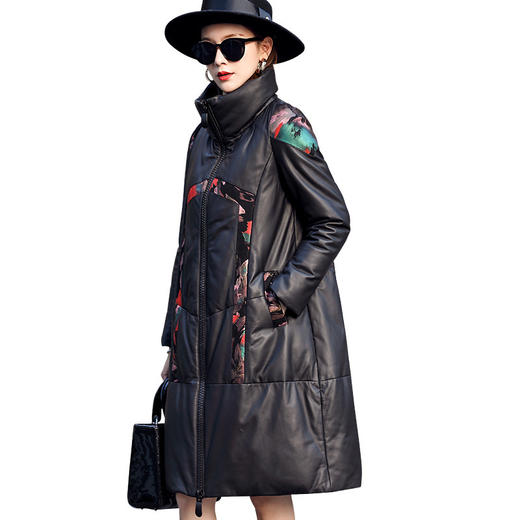 LYFS-2030冬季新款加厚女士中长款外套海宁真皮羽绒服 商品图4