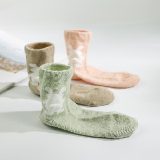 【19元6双】5-7岁丨儿童夏季中筒素色袜子童袜宝宝夏季薄袜兔子袜子【2013206】 商品图2