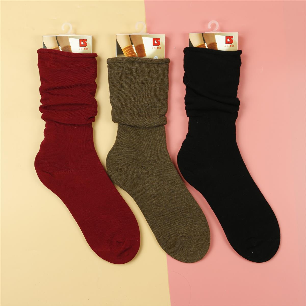 【49元6双】女丨女士时尚潮流堆堆袜纯色潮袜中长筒女袜舒适【922210】