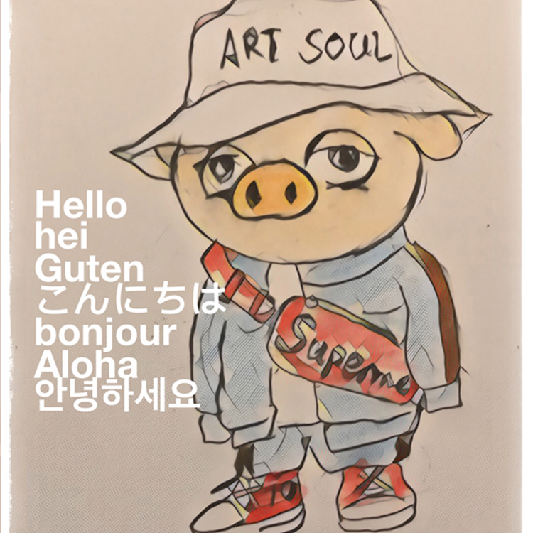 潮牌小猪日系韩版T恤