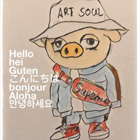 潮牌小猪日系韩版T恤