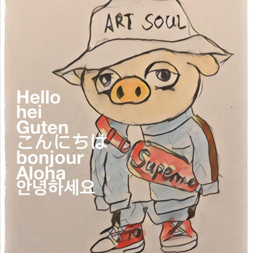 潮牌小猪日系韩版T恤 商品图0