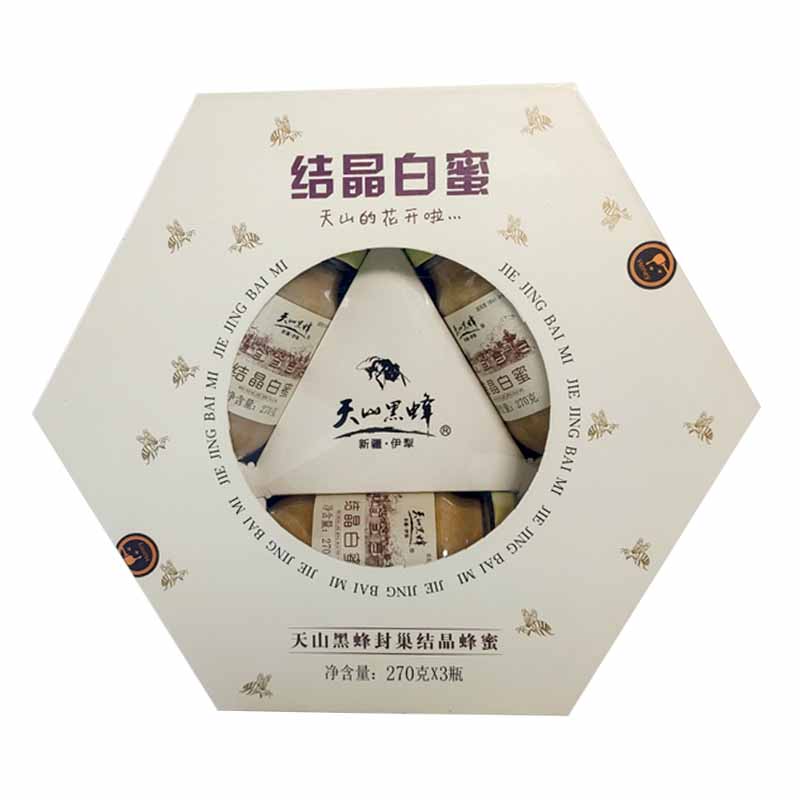 天山黑峰封巢结晶蜂蜜 270g*3瓶
