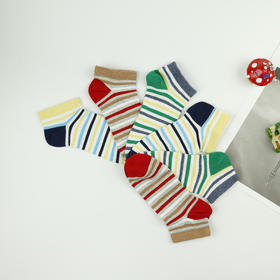 【19元6双】7岁以上丨大童经典条纹精梳棉袜子 亲肤柔软【713305】