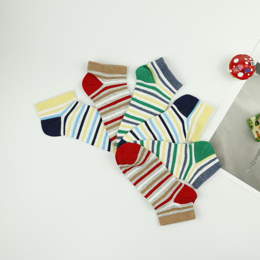 【19元6双】7岁以上丨大童经典条纹精梳棉袜子 亲肤柔软【713305】 商品图0