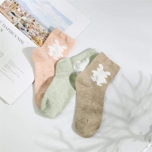 【19元6双】5-7岁丨儿童夏季中筒素色袜子童袜宝宝夏季薄袜兔子袜子【2013206】 商品图0
