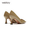 westory高跟鞋女2021年新款细跟春季金属扣 单鞋百搭款W21AE52721 商品缩略图2
