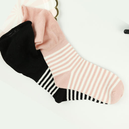 【19元6双】【7-10岁】大童堆堆袜子 彩色条纹休闲袜子 【723213】 商品图0