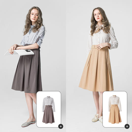 Famecoco范可儿连衣裙气质修身显瘦裙子F211FA001 商品图3