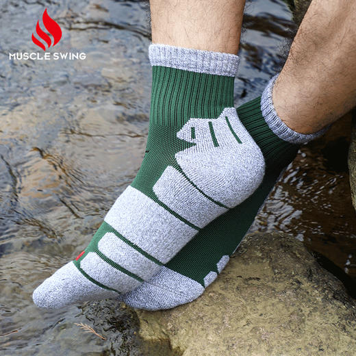 肌动MSW906中筒户外沙漠徒步登山袜男加厚毛巾底跑步运动袜女防滑减震速干透气耐磨袜子 商品图4
