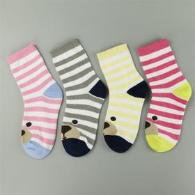 【19元6双】【5-7岁】童丨儿童卡通四季袜条纹中筒袜精梳棉童袜舒适柔软【623201】
