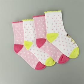 【19元6双】【5-7岁】童丨儿童圆点中筒袜精梳棉中筒袜卡通童袜【623202】