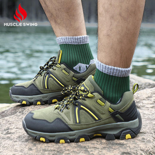 肌动MSW906中筒户外沙漠徒步登山袜男加厚毛巾底跑步运动袜女防滑减震速干透气耐磨袜子 商品图3