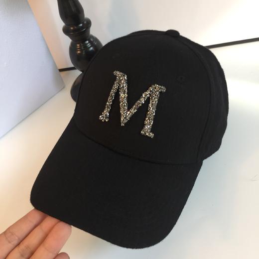 法国2020秋冬新款帽子女M标黑色棒球帽时尚鸭舌帽户外百搭防嗮帽 商品图1