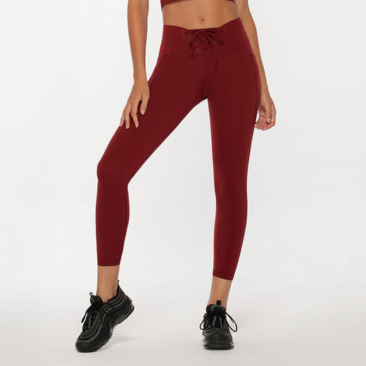 【清仓秒】澳洲Lorna Jane Lace Up 健身紧身九分裤 072078（清仓产品，收货7天内支持调货、不退款） 商品图0