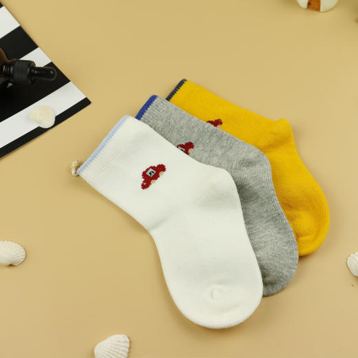 【19元6双】1-3岁丨小小童袜纯色卡通精梳棉袜，可爱舒适【723216】 商品图0
