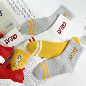【19元6双】5-7岁丨儿童秋冬棉袜时尚潮流运动袜大童休闲袜【2023101】