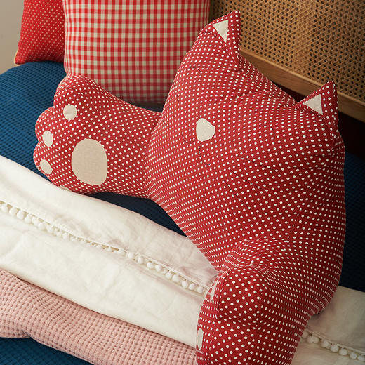 波点猫咪大靠背床头大靠垫榻榻米腰靠床上护腰枕宿舍卧室可爱儿童靠枕大号靠背垫 商品图1