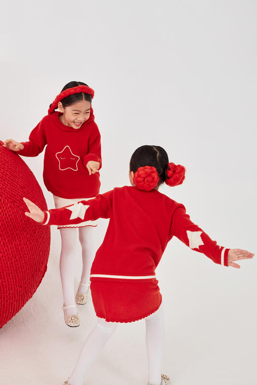  秋冬 羊绒针织星星女童开衫  SJF92T174N 商品图2