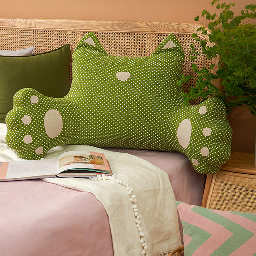 波点猫咪大靠背床头大靠垫榻榻米腰靠床上护腰枕宿舍卧室可爱儿童靠枕大号靠背垫 商品图3